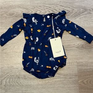 Kyte Baby Bodysuit with Ruffles in Retired Harry Potter Bubble Print